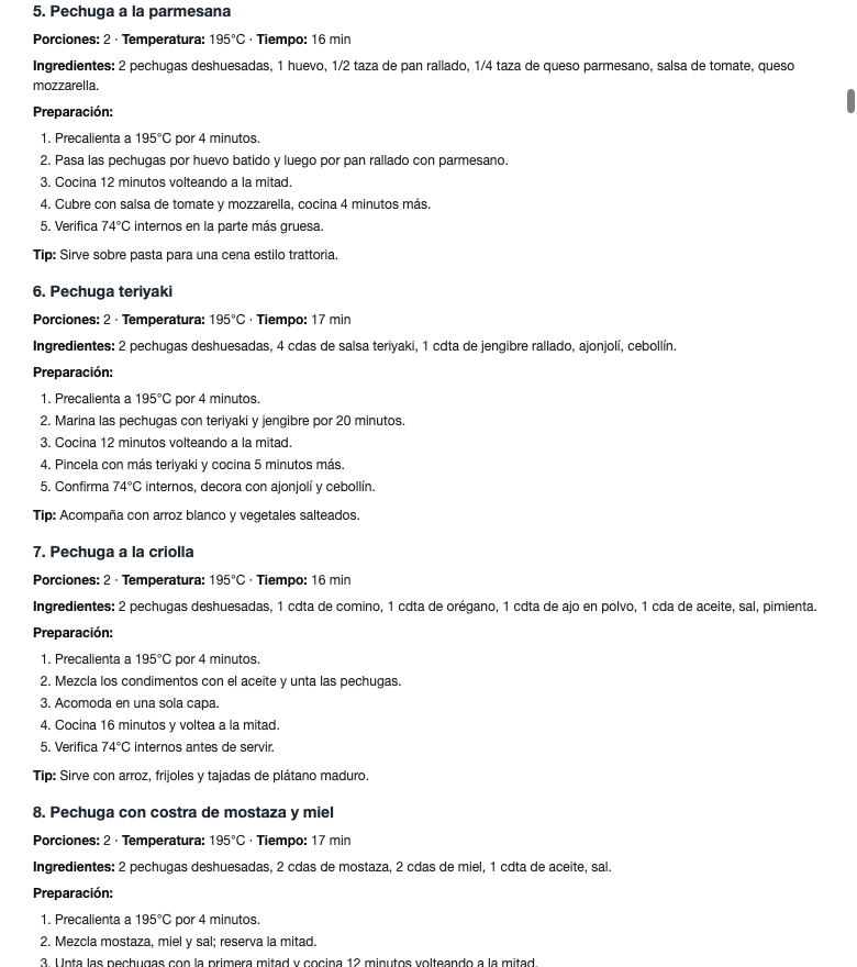Ejemplo de receta